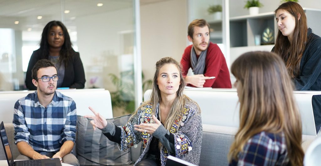 students discussing