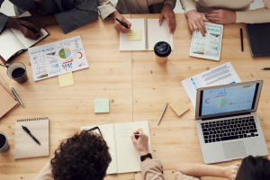 Group of people working at a table